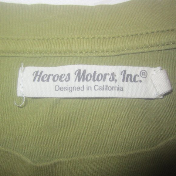 GRAPHIC TEE HEROES MOTORS NC, GREEN MOTORCYCLE THEMED, XXL - Picture 3 of 5